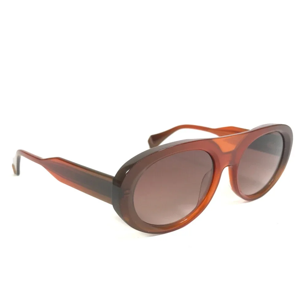 Gigi Studios Sunglasses LUMI 6990/9 Brown Oval Frames with Gradient Brown Lenses